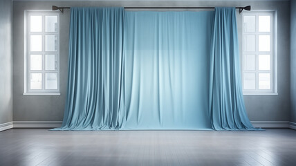 Blue luxury curtains for doors and windows home decorations for living room and modern style, stage curtain and backdrop for photography,