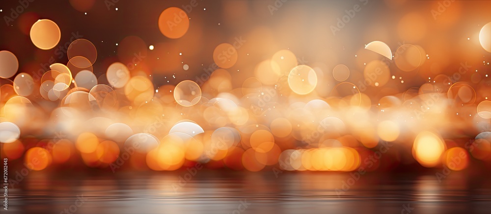 Poster a stunning backdrop made up of artistic bright circles surrounded by abstract orange bokeh adorned w