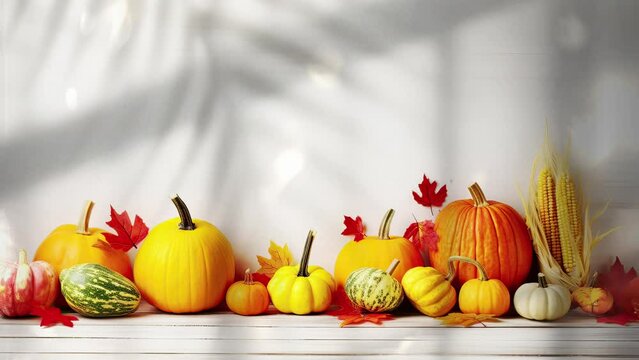 fruits and vegetables on the table for thanksgiving video