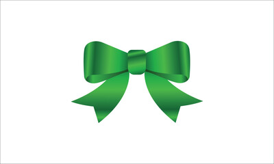 Realistic shiny green bow vector for decorate your greeting card, brochure or website isolated on white background.