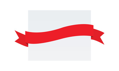 Vector banner with red ribbon