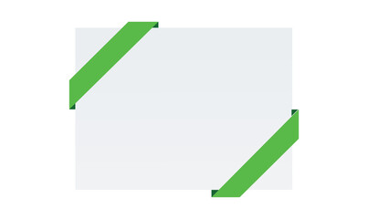 Blank Gift card with green bow and ribbon realistic shiny satin vector template design for your business isolated on white background