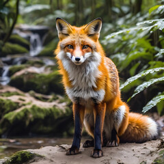 Nature and fox pictures Created by artificial intelligence
