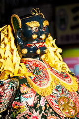 close-up of a statue of the traditional Taiwanese deity