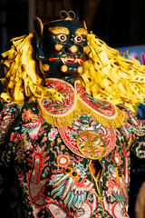 close-up of a statue of the traditional Taiwanese deity