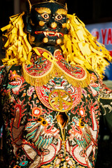 close-up of a statue of the traditional Taiwanese deity