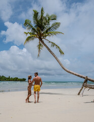 A couple on the beach of Koh Kood Island Thailand Trat during vacation