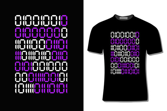 I love you 01001001 00100000 Binary Code Computer Programmer  T-Shirt Design For Print, Poster, Card, Mug, Bag, Invitation And Party.