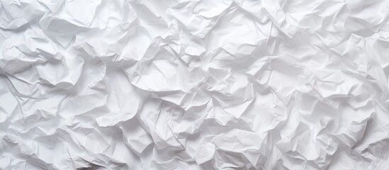 Obraz premium A top view of a textured background made of crumpled white paper