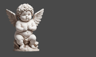 angel cupid sculpture for valentines day Ai generated illustration.