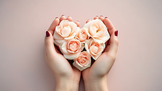 rose petals in hand HD 8K wallpaper Stock Photographic Image 