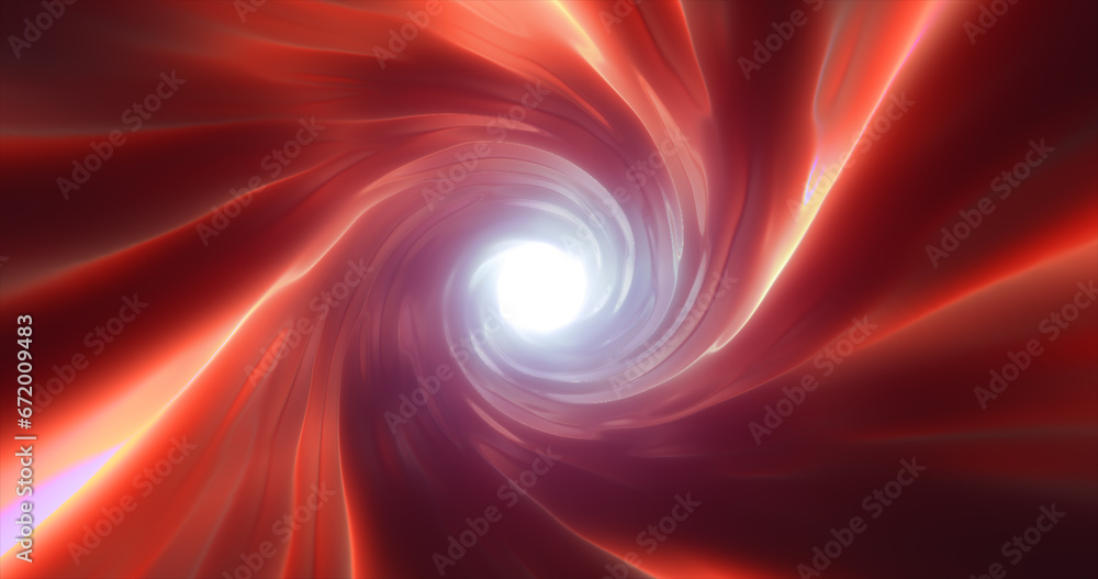 Poster abstract red energy tunnel twisted swirl of cosmic hyperspace magical bright glowing futuristic hi-t