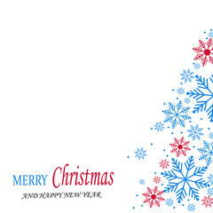 Vector frosty snowflakes background on white background