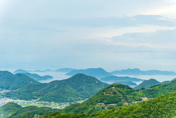 Fototapeta na wymiar 稲積山展望台から見る風景