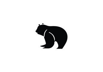 Bear minimal style icon illustration design