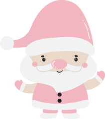 Pink Santa clause Christmas Illustration stickers