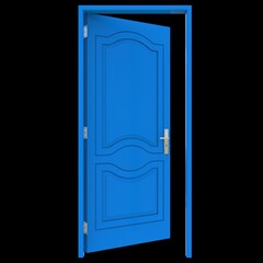 Blue door Accessible Gateway with Isolated White Backdrop