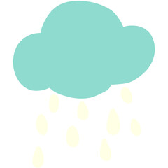 cute clouds and rain illustration