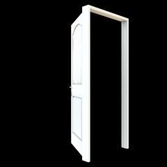 White door Unsealed Access Point on Isolated White Canvas
