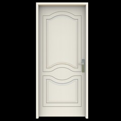 White door Welcoming Doorway against White Isolated Setting