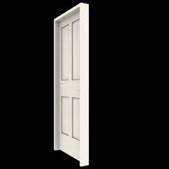 White door Unbarred Access Point with Isolated White Canvas