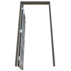 Gray door Opened Passage in White Background Isolation