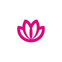 Simple pink lotus flower logo design