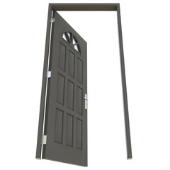 Gray door Accessible Gateway with Isolated White Backdrop