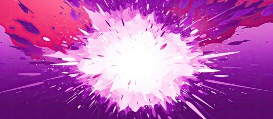 Illustration of a purple background with an explosive setting