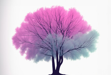 Pink and Blue Tree Silhouette