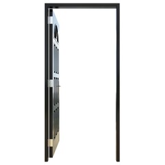 Black door Welcoming Entryway in White Background Isolation