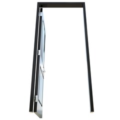 Black door Wide-Open Entryway with Isolated White Setting