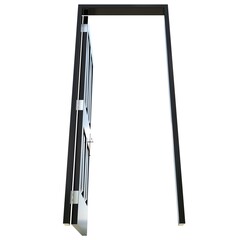 Black door Illuminated Gateway on Isolated White Surface