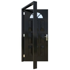 Black door Accessible Gateway against Isolated White Backdrop