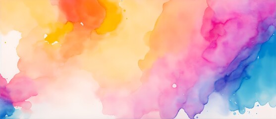 Abstract colorful aquarelle painting art background from Generative AI