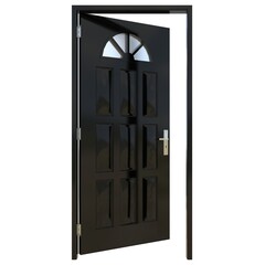 Black door Accessible Entryway against Isolated White Backdrop