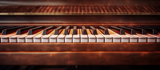 Image of an aged malfunctioning grand piano with a textured background The aesthetic is modern and stylish featuring harmonious pastel tones and a close up of the piano keys