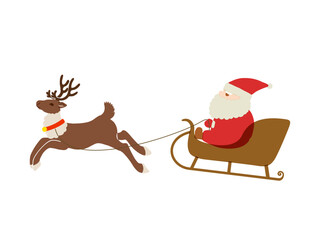 サンタクロースとトナカイのイラスト
Santa Claus and Reindeer Illustration
