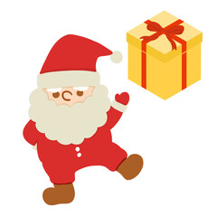 プレゼントを運ぶサンタクロースのイラスト
Santa Claus Delivering Presents Illustration
