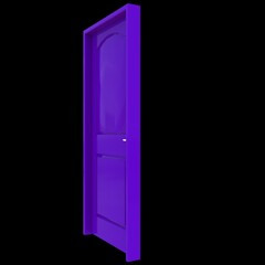 Purple door Accessible Entryway with Pure White Isolation