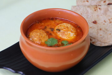 Egg curry or Anda curry or egg masala, popular spicy food, Indian non veg side dish for rice, roti, Appam, Chapati, Porotta, Parantha .