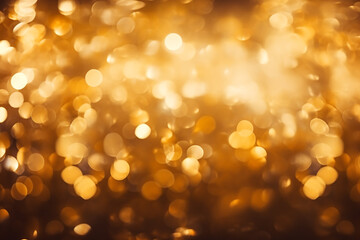 Abstract golden lights bokeh background