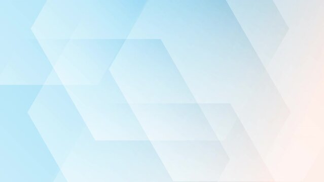 Abstract creative motion hexagon geometric shape on gradient light blue background. Video animation Ultra HD 4k footage.