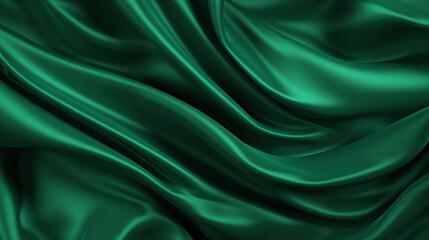 Obraz premium Dark green silk texture with soft waves