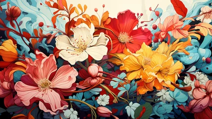 Badezimmer Foto Rückwand Abstract Floral Art © Sameera Sandaruwan