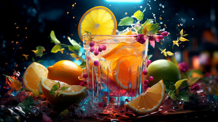 Obraz na płótnie Canvas Zesty Fruit Refreshment
