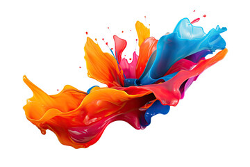 3d color splashes on isolated transparent background