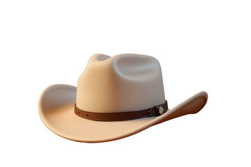 cow boy hat close up on isolated transparent background