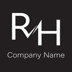 abstract rh letter logo design.