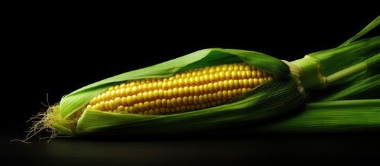 Manipulating a photograph of a solitary corn vegetable in a way that conveys a sense of isolation
